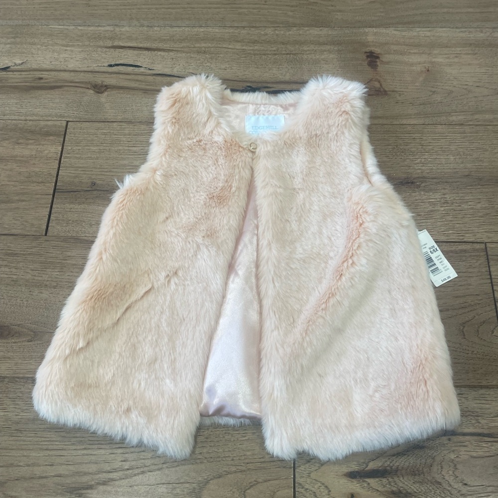 Edgehill collection  girls Faux Fur Vest in Light Pink